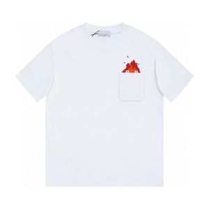 Camiseta de alta calidad para hombres Hals mobile castle camisetas para hombre de manga corta de algodón puro cuello redondo camiseta de llama pequeña para parejas versátil casual bolsillo top mujeres camisetas