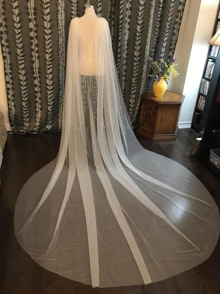 Tul de alta calidad Capa de novia de tul Wraps de 3mo de largo Cape Bolero para vestidos de graduación de bodas Accesorios Hecho a medida CL0305