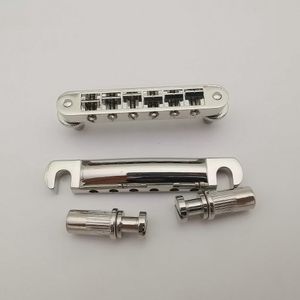 Tune-O-Matic Guitar Bridge tipo Nashville Chrome com barra de parada de arremate