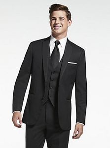 Tuxedos de marié noir à deux boutons de haute qualité Notch Lapel Groomsmen Best Man Suits Costumes de mariage pour hommes (veste + pantalon + gilet + cravate) NO: 1119