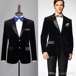 Haute qualité deux boutons noir marié Tuxedos garçons d'honneur pic revers meilleur homme Blazer hommes costumes de mariage (veste + pantalon + cravate) H: 735