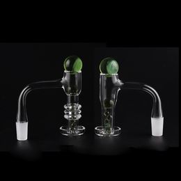 High Quality Two Style Full Weld Beveled Edge Smoking Terp Slurpers Quartz Banger With Glass Pearls Set 20mmOD 10mm 14mm Nails For dab rigs bong