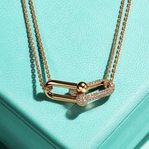 Hoge kwaliteit U -vormige gesp je ketting gouden ketting hiphop aangepaste hanger ketting t merken sieraden met diamanten kettingen designer cadeau