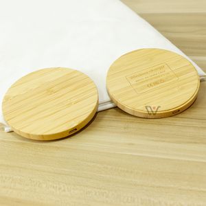 Hoge kwaliteit Ultra slanke snelle lading Houten bamboe draadloze oplader voor telefoons Hout Universal Charging Pad