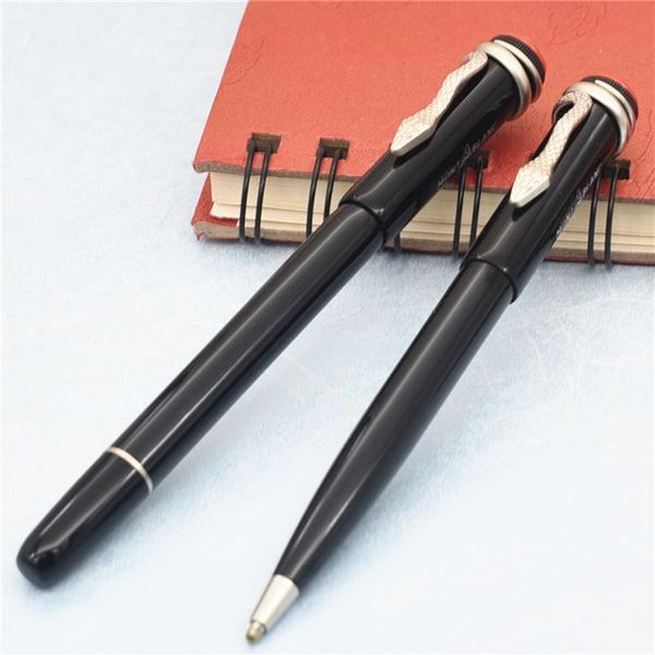 taille de stylo unique de haute qualité Heritage Collection Résine rouge foncé et noir Ballpoint Special Edition Mon roller Snake clip gift228C