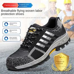 Chaussures indestructibles unisexes de haute qualité hommes et femmes embout en acier chaussures de sécurité de travail bottes anti-crevaison baskets antidérapantes 240228