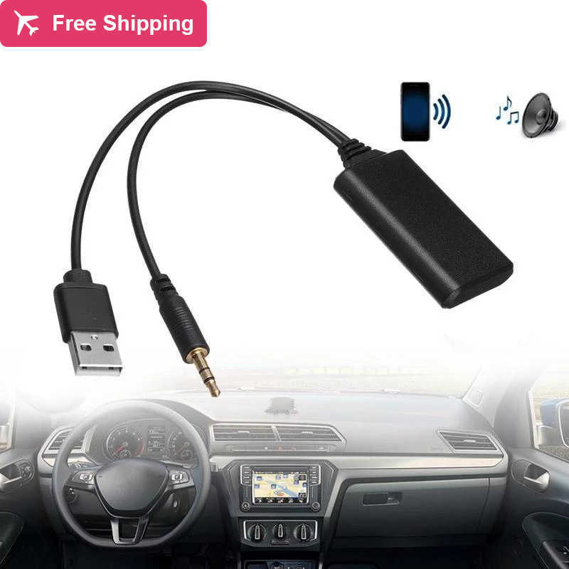 High Quality Universal Car 12V Bluetooth-compatible Module Adapter Stereo Cable AUX-IN 3.5MM Jack Wireless Radio Adapter Aux USB