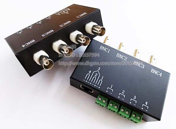 Adaptateur CCTV, Balun vidéo passif UTP 4Ch de haute qualité Cat5 Adaptateur CCTV BNC 4 ports / 2PCS