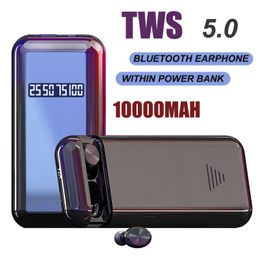 Hoge Kwaliteit V16 TWS Oortelefoon Draadloze Bluetooth 5.0 Oordopjes Sport Handsfree Hoofdtelefoon Gaming Headset Phone 10000mAh Charger Case met Mic