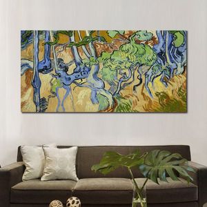 Pintura al óleo de Vincent Van Gogh de alta calidad, reproducción de raíces de árboles y troncos de árboles, lienzo hecho a mano, arte, paisaje, decoración del hogar