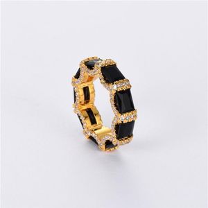 Bague Vintage en laiton plaqué or 18 carats, haute qualité, Design de Niche tendance, personnalité légère, luxe, pour hommes et femmes, 288j