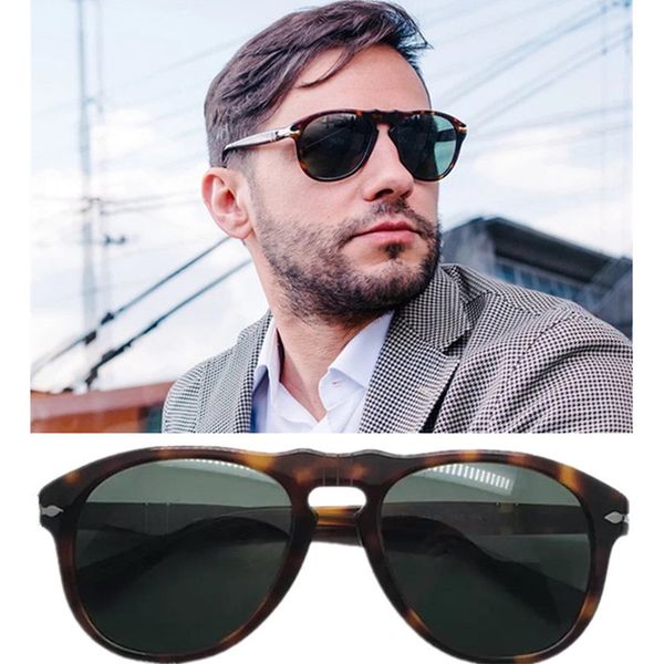 Luxury P Unisex UnFolding Pilot gafas de sol para hombres UV400 55 tablones HD lentes verdes gafas de conducción diseño de puente de nariz elástico cómodo con estuche completo