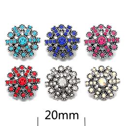 High quality w296 snowflake 23mm rhinestone metal snap button for Bracelet Necklace Jewelry For Women Fashion accessories