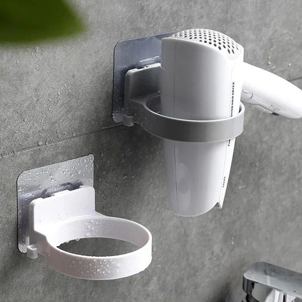 Soporte de secador de pelo montado en la pared de alta calidad, organizador de almacenamiento para secador de pelo, estante de baño ABS, soporte para secador de pelo