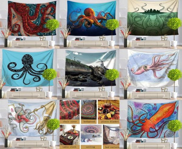 Tapisserie murale de haute qualité 8 Multifonction Octopus Princement Princet Lit Feuille de plage serviette de plage Nice Home Decoration Party Supp7342542