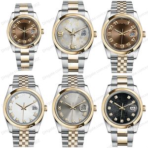 Montre de haute qualité 2813 mécanique automatique 116203 montre pour homme 36 mm cadran imprimé noir verre saphir dames montre en argent acier inoxydable bracelet en or fermoir rabattable