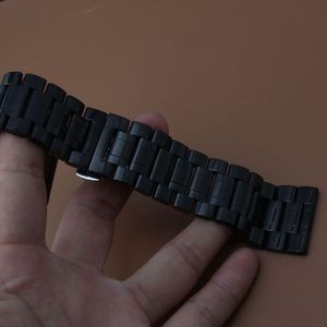 Hoge kwaliteit horlogeband Horlogeband 22 mm 24 mm 26 mm 28 mm 30 mm Zwart roestvrijstalen horlogeband Nieuwe horlogebanden Vlindergesp 231J