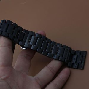 Hoge kwaliteit horlogeband Horlogeband 22 mm 24 mm 26 mm 28 mm 30 mm Zwart roestvrijstalen horlogeband Nieuwe horlogebanden Vlindergesp 227r