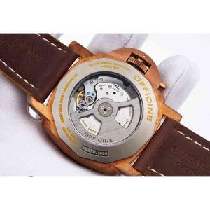 Hoge kwaliteit horlogeontwerper Luxe horloges voor heren Mechanisch polshorloge Lichtgevende beweging 47 mm Brons Pam Wb19