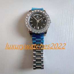 Super Quality Watch MP Factory 43 mm roestvrij staal 18kt zilveren goud grotere diamant rand 228348 Automatische beweging Mechanische saffier Swim heren polshorloge