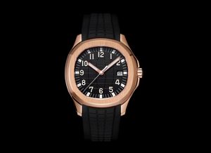 Horloge van hoge kwaliteit, luxe horloge, automatisch mechanisch uurwerk, kast van 18k goud, saffier, rubberen band, maat 40, origineel consistente dikte 7,77