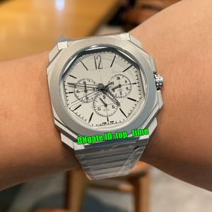 Horloges van hoge kwaliteit 42 mm 103673 Octo Finisimmo 10e verjaardag Limited Edition quartz chronograaf herenhorloge grijze wijzerplaat titanium armband herenhorloges