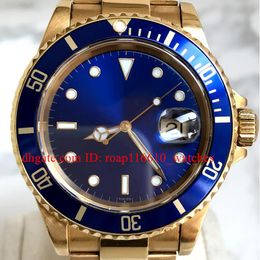 Hoge kwaliteit Watcshes Blue Ceramic Bezel 40mm Blue Dial 116613 18K Golden Rvs Mechanical Automatic Mens Watche