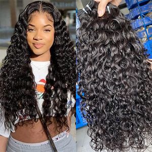 Paquetes de cabello humano crudo con ondas de agua de alta calidad, 3 piezas, moda de calidad superior, extensiones de cabello virgen peruano, camboyano, brasileño, Remy