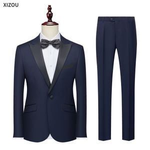 Hoge kwaliteit bruiloft mannen pak 3-delige set elegante volledige blazers formele luxe strikkraag jas broek vest jas klassiek kostuum 240306