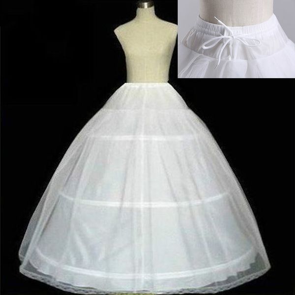 Blanc de haute qualité 3 cerceaux jupons à la crucoat Crinoline Slip à bassette pour robe de mariée accessoires de mariage nuptiale