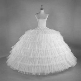 Haute qualité blanc 6 cerceaux jupon Crinoline Slip sous-jupe pour robe de mariée mariée bal Quinceanera robes diamètre 130 cm 327 V