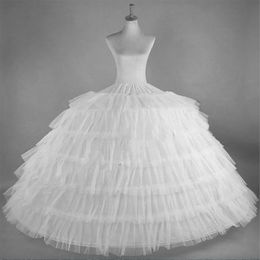 Hoge kwaliteit witte 6 hoepels petticoats voor trouwjurk plus size pluizige quinceanera toga's benodigdheden onderrok crinoline pettycoat hoepelrok bruidsaccessoires