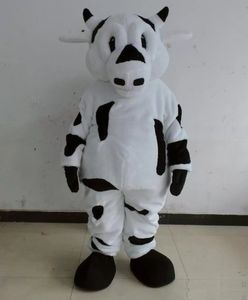 Costume de mascotte de vache laitière blanche de haute qualité Halloween Noël Personnage de dessin animé Tenues Costume Dépliants publicitaires Vêtements Carnaval Unisexe Adultes Tenue