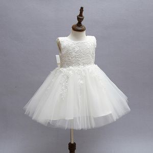 Hoge kwaliteit witte eerste communiejurken voor meisje Tule kant baby peuter optocht bloemenmeisje jurk voor bruiloft en verjaardag2947