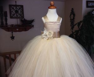 Hoge kwaliteit witte bloem meisje jurken 2015 spaghetti bandjes prinses meisjes pageant jurken kinderen bruiloft gown