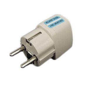 Hoge kwaliteit witte universele 2-pins uk VS AU naar EU Euro Frankrijk Duitsland Travel Adapter Adapter AC Power Plug Converteer Europese 210