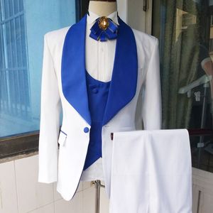 Tuxedos de mariage blanc de haute qualité Blue Châle Bounge One Boung Wear Us Mend Mend Men