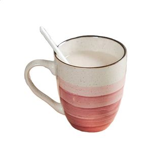 Tazas de cerámica de cerámica rosa a granel de alta calidad taza de café tazas de café 240407