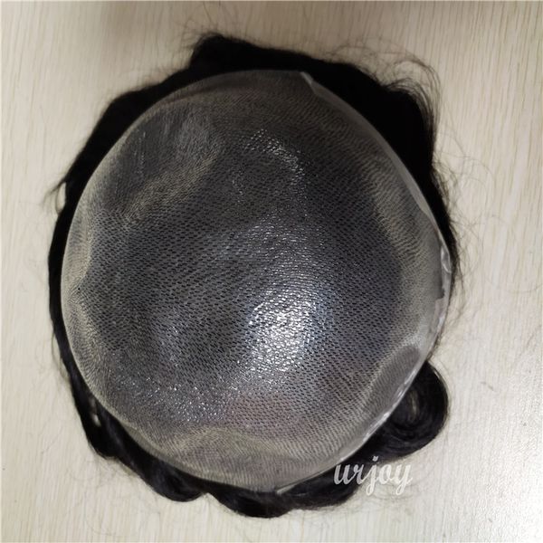 Peluca de Pu de corte europeo de alta calidad al por mayor precio de fábrica 100% tupé de cabello humano Remy virgen indio para reemplazo de hombres