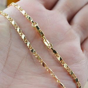 Haute qualité en gros mode hommes femmes 16-30 pouces chaîne collier 18K or jaune rempli bijoux pour hommes femmes Epacket