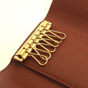 Accessoire naturel de mode en gros de haute qualité pour porte-documents de sac à main et détient six clés sac en cuir geuiene 6 porte-clés portefeuille boîte-cadeau