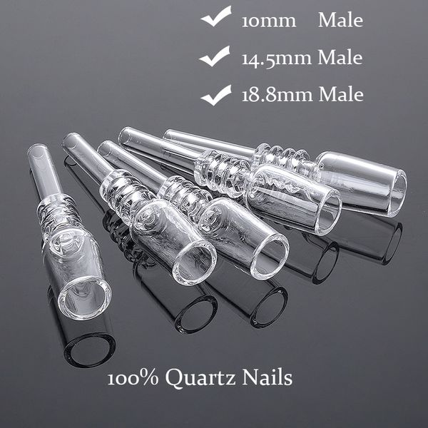 100% Quartz Accessoires pour fumer les ongles 10mm 14mm 18mm Options Embouts de filtre Tube de paille Réservoir en verre Mini Nectar Collector Kit GQB19