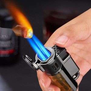 Rangillable de haute qualité Regilable 4 Jet Strong Flame Flame Cigar Torch Butane Gun Bighters pour le camping