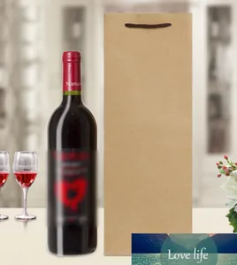 sac de bouteille de vin de haute qualité sac en papier kraft avec poignée réutilisable sacs de vin rouge unique fourre-tout de vin cadeau pour faire du shopping