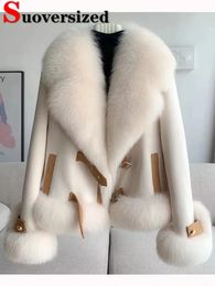 Hoge kwaliteit winter namaakbont jassen Luxe harige reversjassen Koreaanse mode warme chaquetas Dubbelzijdige dames pluche bovenkleding 240124