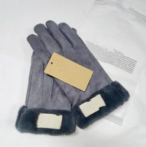 Gants d'hiver en cuir et laine pour écran tactile, de haute qualité, en fourrure de lapin, résistants au froid, doigts chauds en peau de mouton, a325