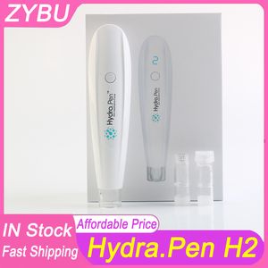 Hoogwaardige draadloze Hydra Derma Pen H2 Professionele Microneedling Pen Huidverzorging Roller Gezicht Meso Therapie Schoonheidsapparaat met 2 stuks 0,5 mm 12 pins naaldcartridges