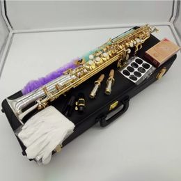 Hoogwaardige WO37 Originele één-op-één structuur B-key Professionele hoge saxofoon Wit koperen vergulde Saxofoon Saxofoon Sax