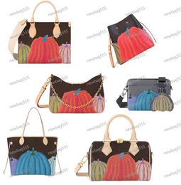 Hoogwaardige vrouwen crossbody tas pompoen print multi -tassen echte lederen schoudertassen winkelen tote mm boulogne trio messenger mannen portemonnee 40995 46473 69443 riem