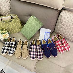 Hoge Kwaliteit Vrouwen Harige Jurk Schoenen Casual Flats Bottom Loafers Mode Luxe Herfst En Winter Lui Bont Schoen Grote Maat 42